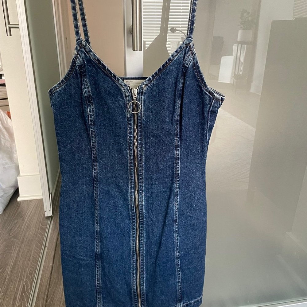 Topshop Denim Zip Dress